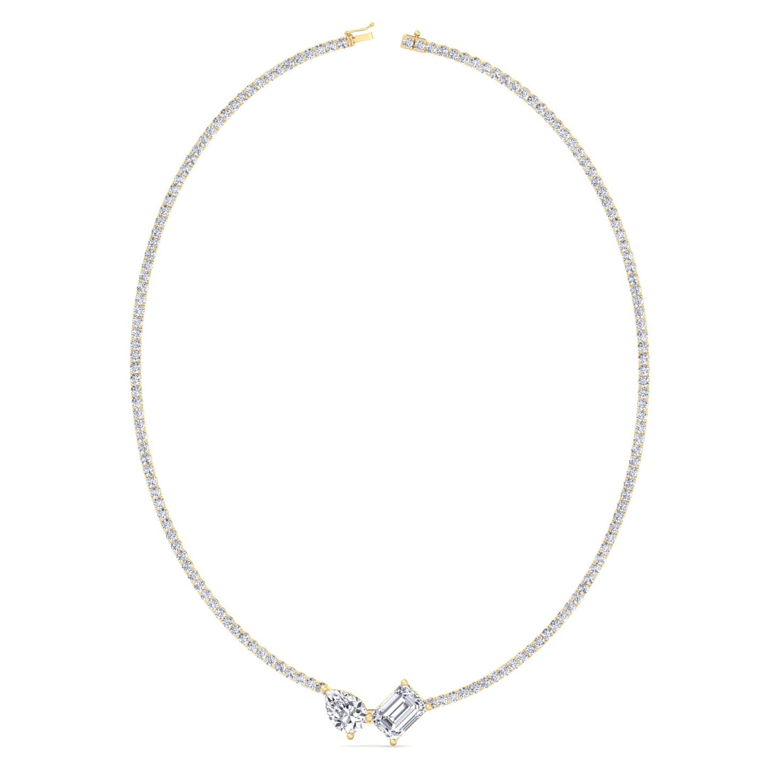 Taron - Toi Et Moi Diamond Tennis Necklace - Gem Jewelers Co