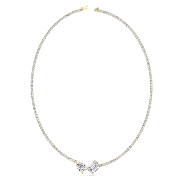 Taron - Toi Et Moi Diamond Tennis Necklace - Gem Jewelers Co