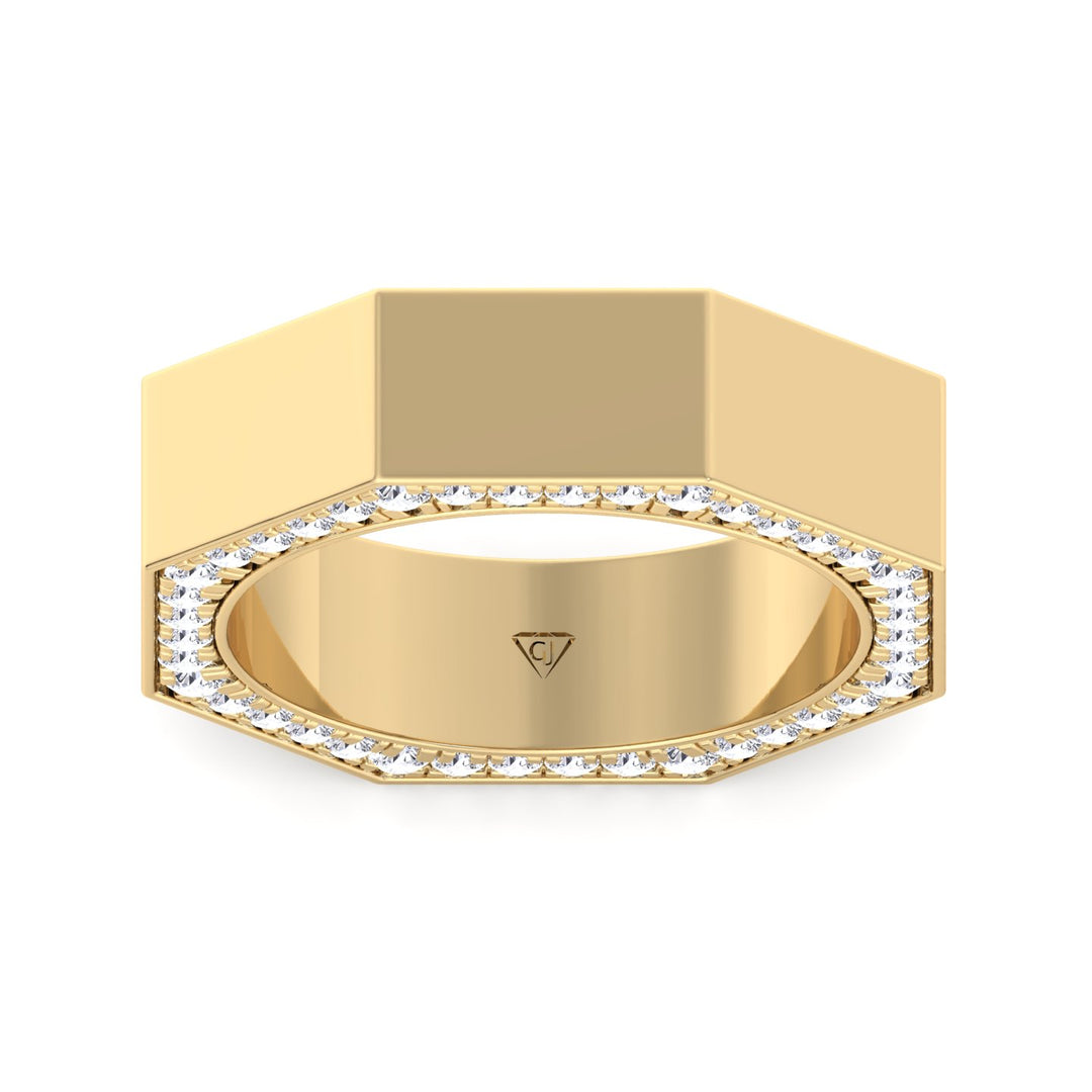 Enrico - Hidden Diamond Wedding Band - Gem Jewelers Co
