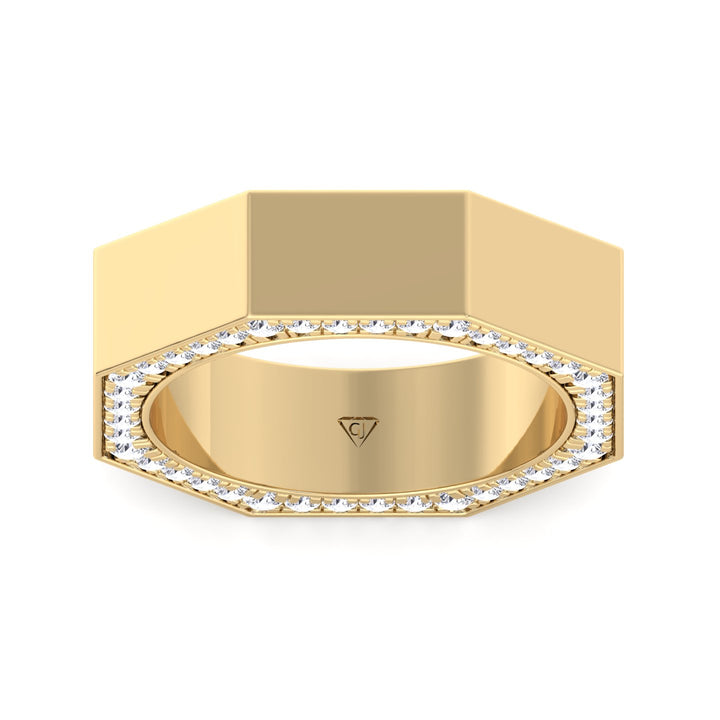 Enrico - Hidden Diamond Wedding Band - Gem Jewelers Co