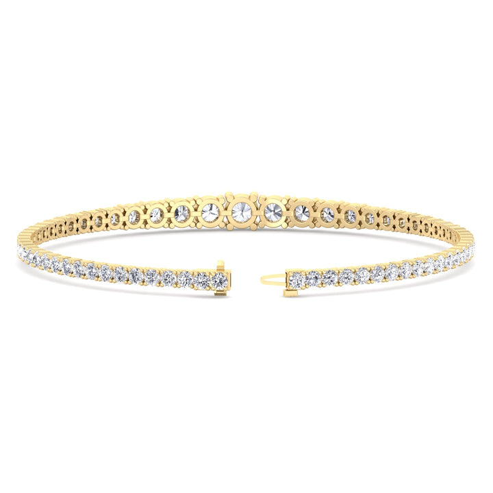 4-Prong Graduated Natural Diamond Tennis Bracelet 14K Solid Gold Yellow