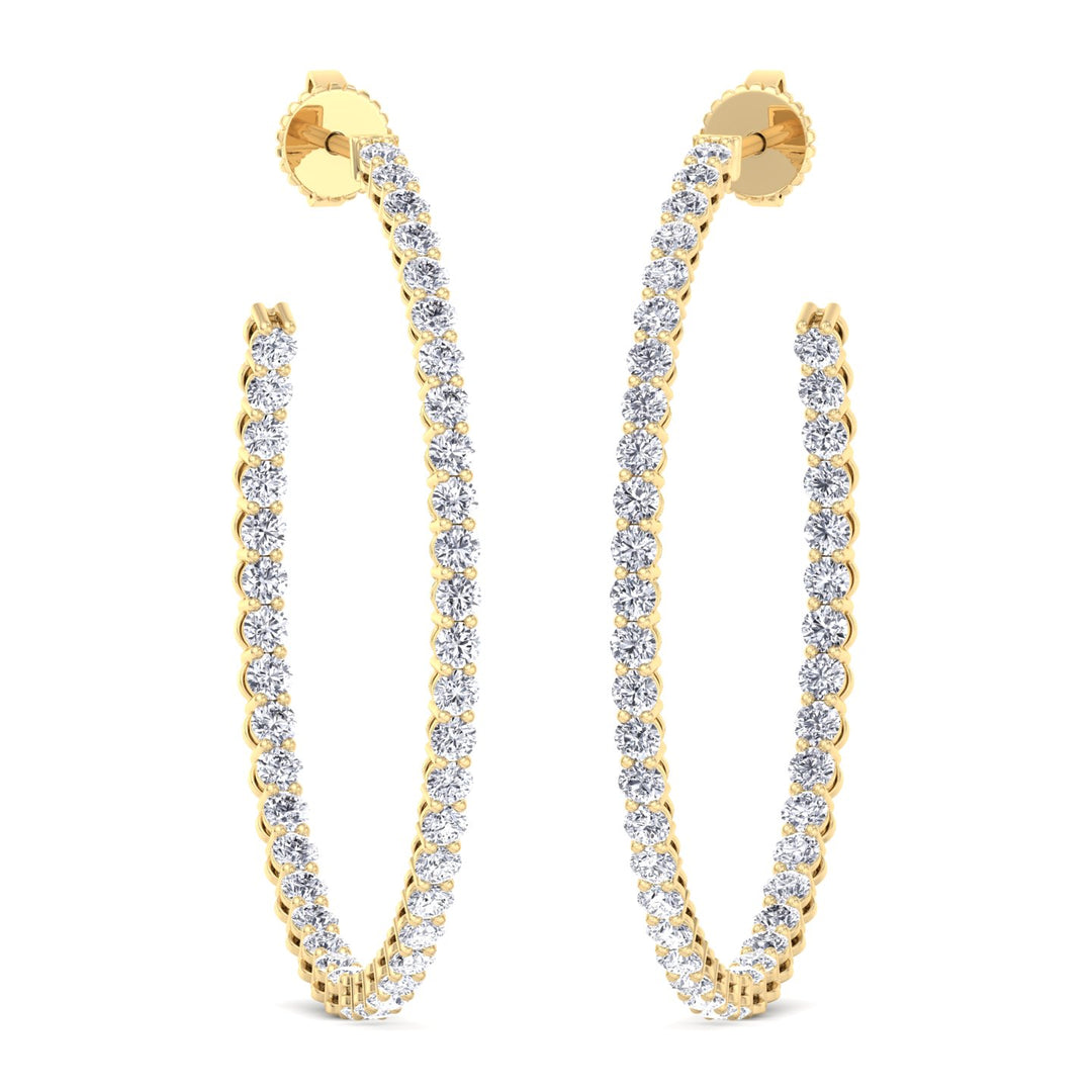 Clara - 6.2CT Round Diamond Inside Out Hoops - Gem Jewelers Co