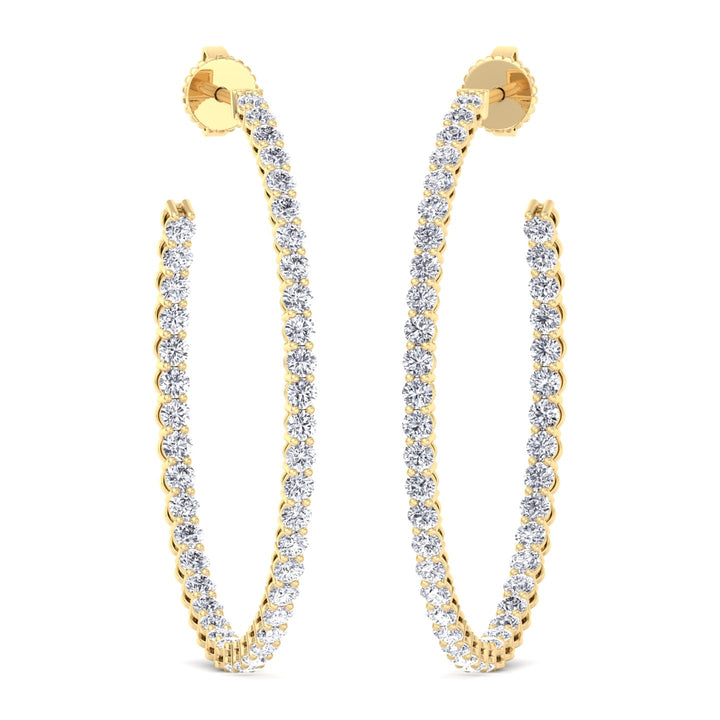 Clara - 6.2CT Round Diamond Inside Out Hoops - Gem Jewelers Co