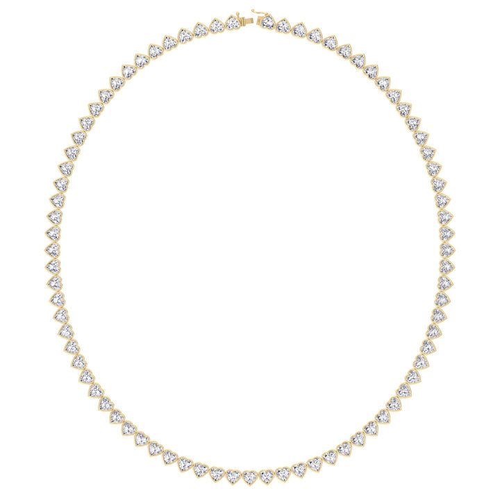 Lavinia - Heart Shape Bezel Set Diamond Tennis Necklace - Gem Jewelers Co