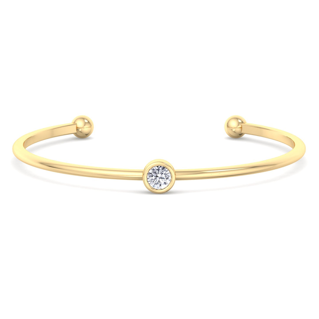Ciella - Bezel Set Natural Diamond Solitaire Bangle - Gem Jewelers Co