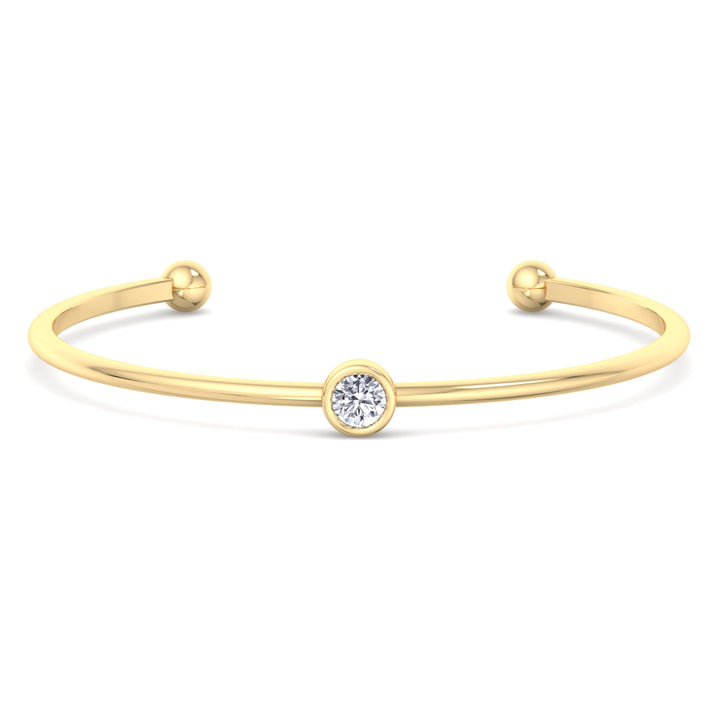 Ciella - Bezel Set Natural Diamond Solitaire Bangle - Gem Jewelers Co