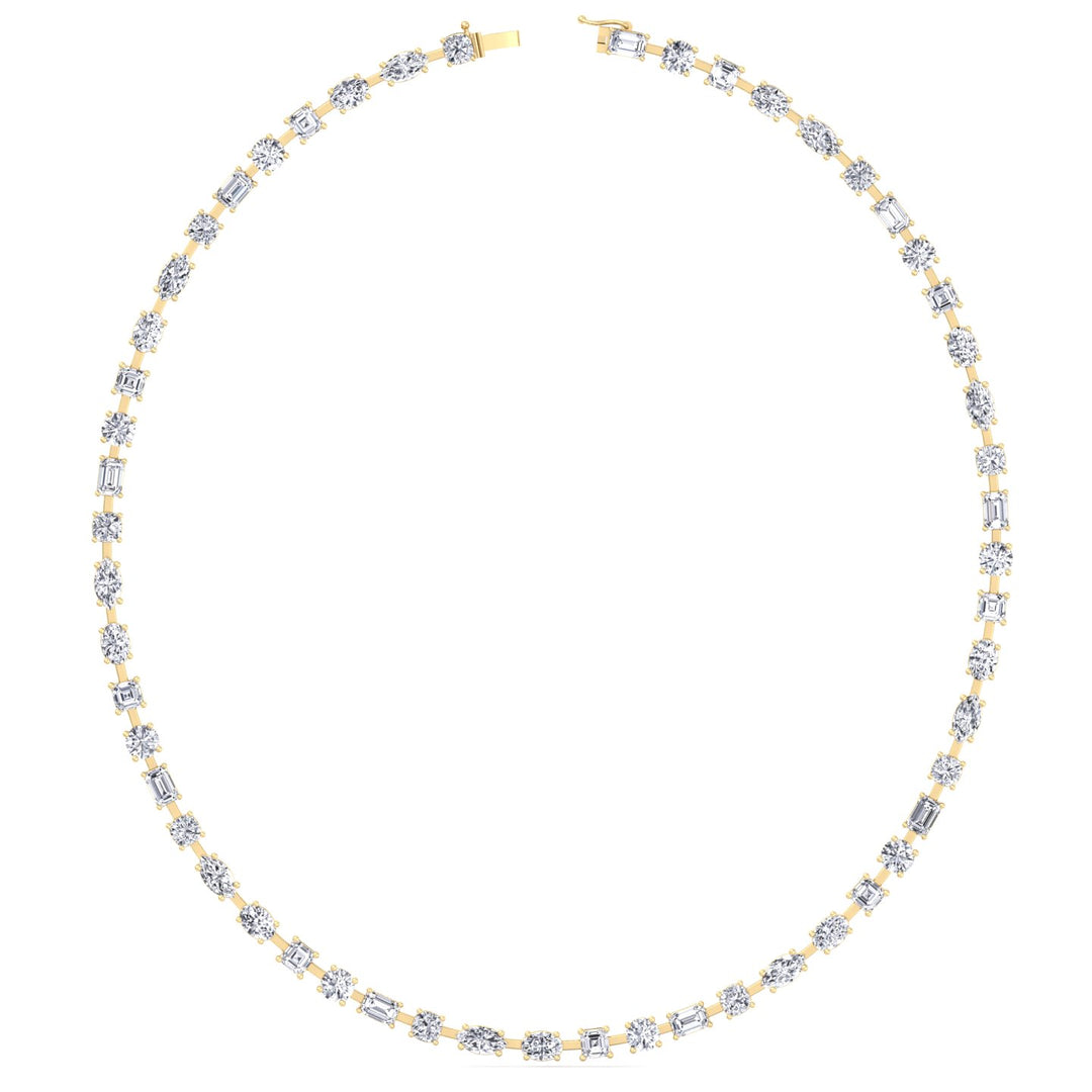 Selani - Multi Shape Diamond Tennis Necklace - Gem Jewelers Co