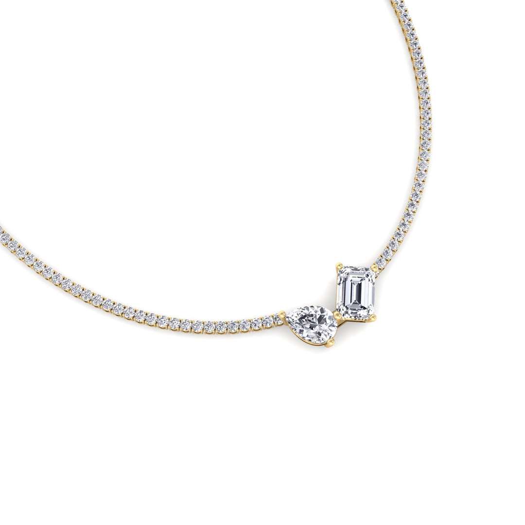 Taron - Toi Et Moi Diamond Tennis Necklace - Gem Jewelers Co