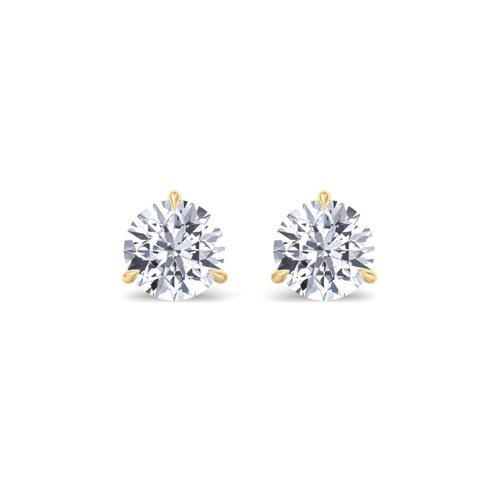 1CT T.W Round Natural Diamond Studs in 14K Gold ( Super Deal) - Gem Jewelers Co