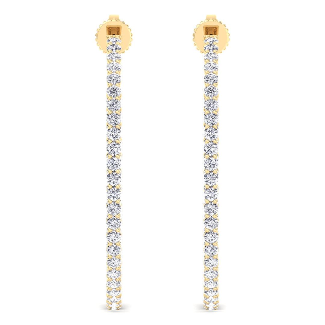 Clara - 6.2CT Round Diamond Inside Out Hoops - Gem Jewelers Co