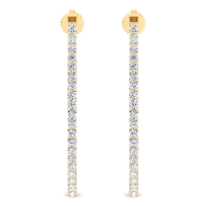 Clara - 6.2CT Round Diamond Inside Out Hoops - Gem Jewelers Co
