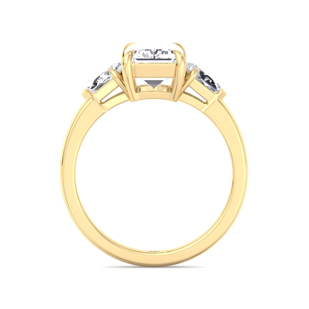 Caterina - Emerald Shape Diamond Engagement Ring With Tapered Baguette Side Stones - Gem Jewelers Co