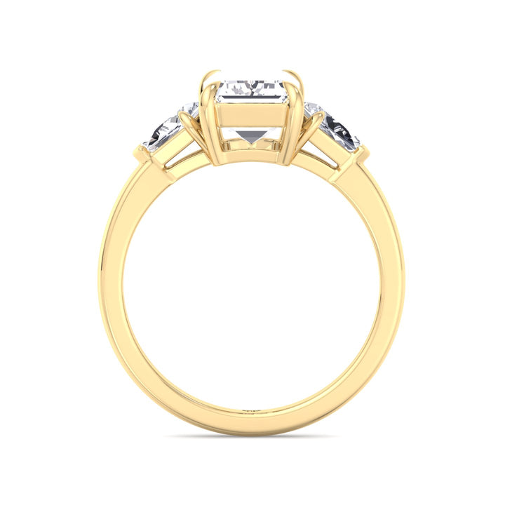 Caterina - Emerald Shape Diamond Engagement Ring With Tapered Baguette Side Stones - Gem Jewelers Co