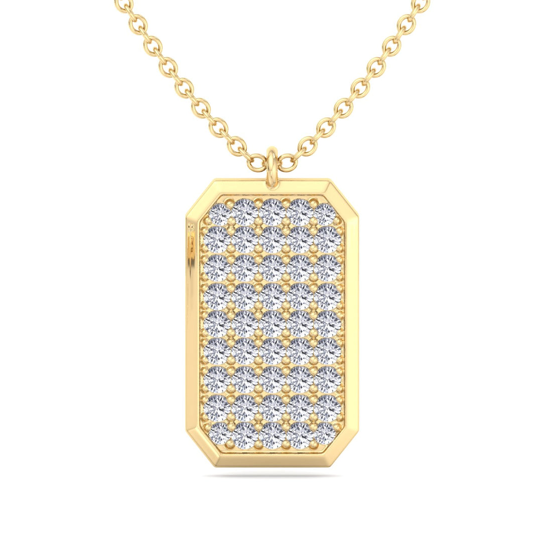 Vito - Diamond Dog Tag Pendant Necklace - Gem Jewelers Co