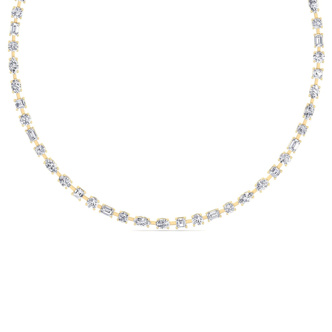 Selani - Multi Shape Diamond Tennis Necklace - Gem Jewelers Co