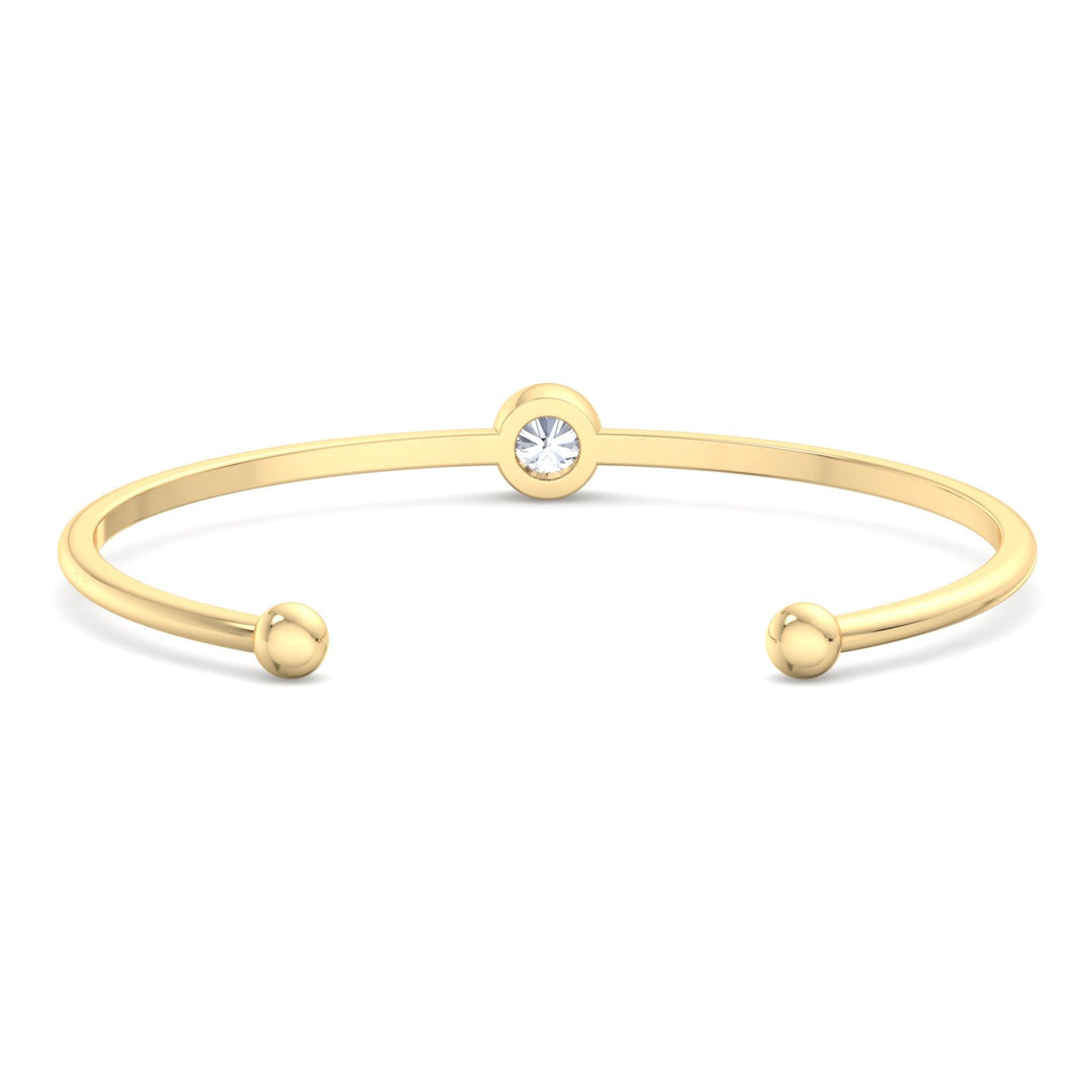 Ciella - Bezel Set Natural Diamond Solitaire Bangle - Gem Jewelers Co