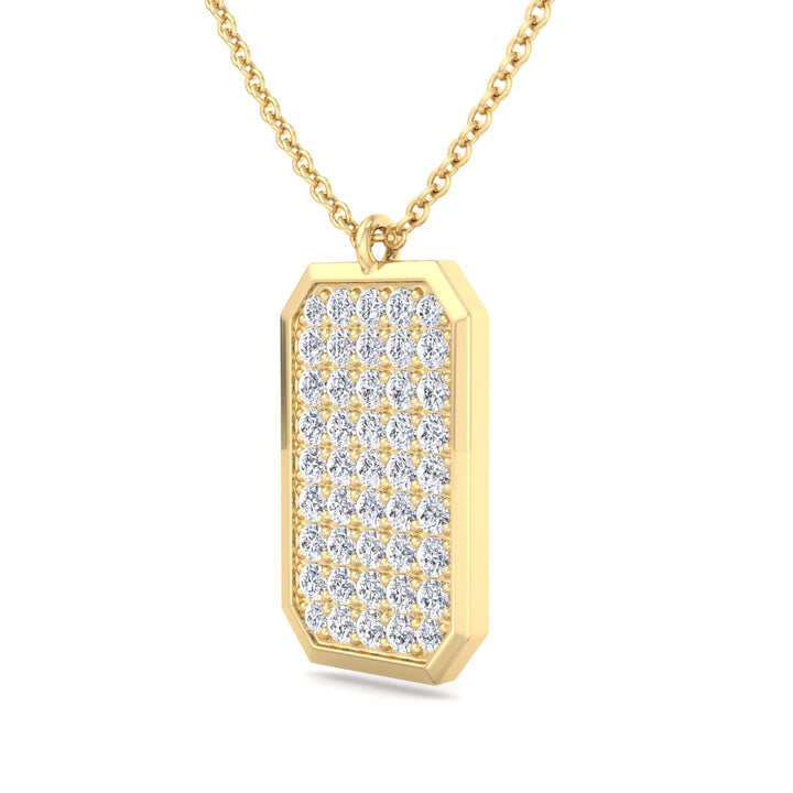 Vito - Diamond Dog Tag Pendant Necklace - Gem Jewelers Co