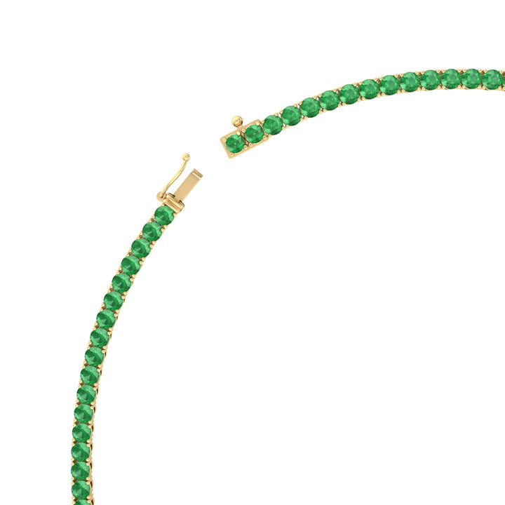 Giovane - Natural Green Emerald Tennis Necklace - Gem Jewelers Co