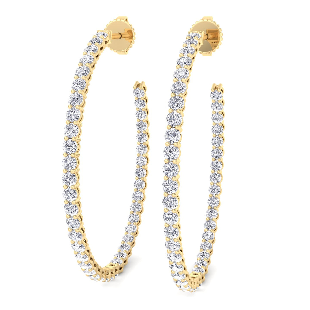 Clara - 6.2CT Round Diamond Inside Out Hoops - Gem Jewelers Co