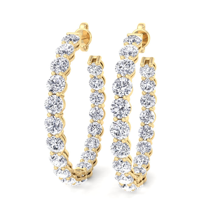 Clarice - 6.10CT Eternity Round Diamond Hoops