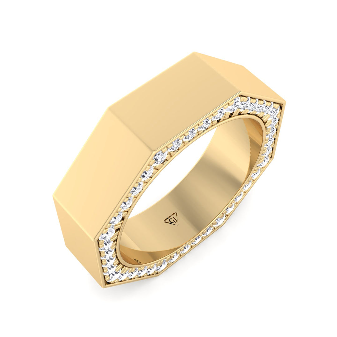 Enrico - Hidden Diamond Wedding Band - Gem Jewelers Co