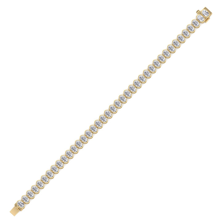 Paola - Bezel Set Oval Shape Natural Diamond Tennis Bracelet - Gem Jewelers Co