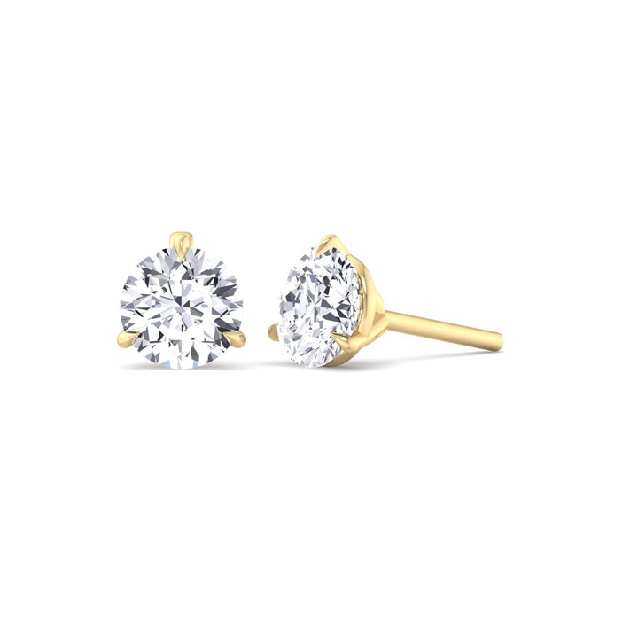1CT T.W Round Natural Diamond Studs in 14K Gold ( Super Deal) - Gem Jewelers Co