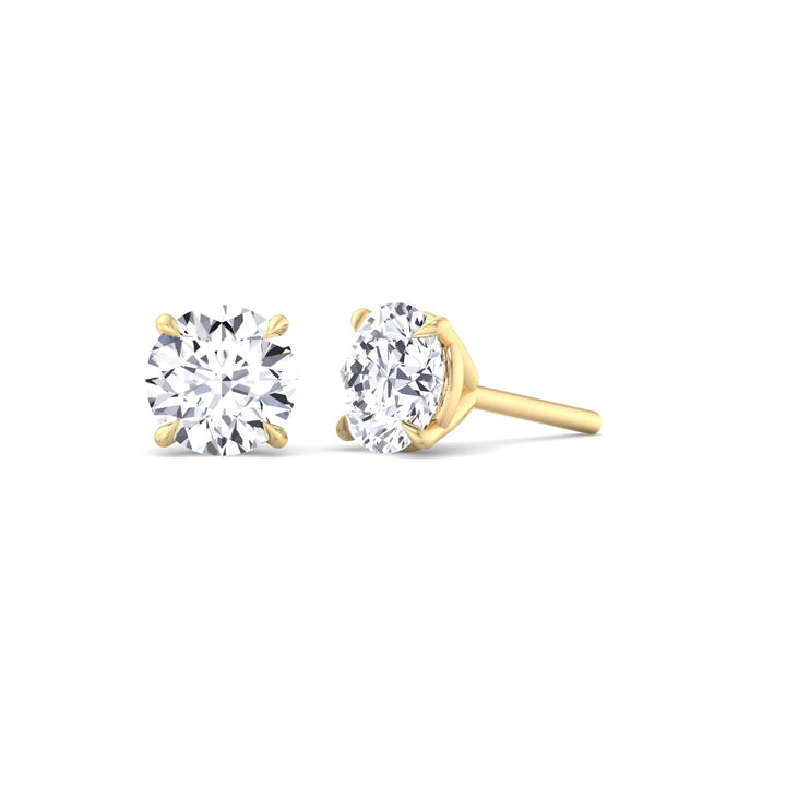 1CT T.W Round Natural Diamond Studs in 14K Gold ( Super Deal) - Gem Jewelers Co