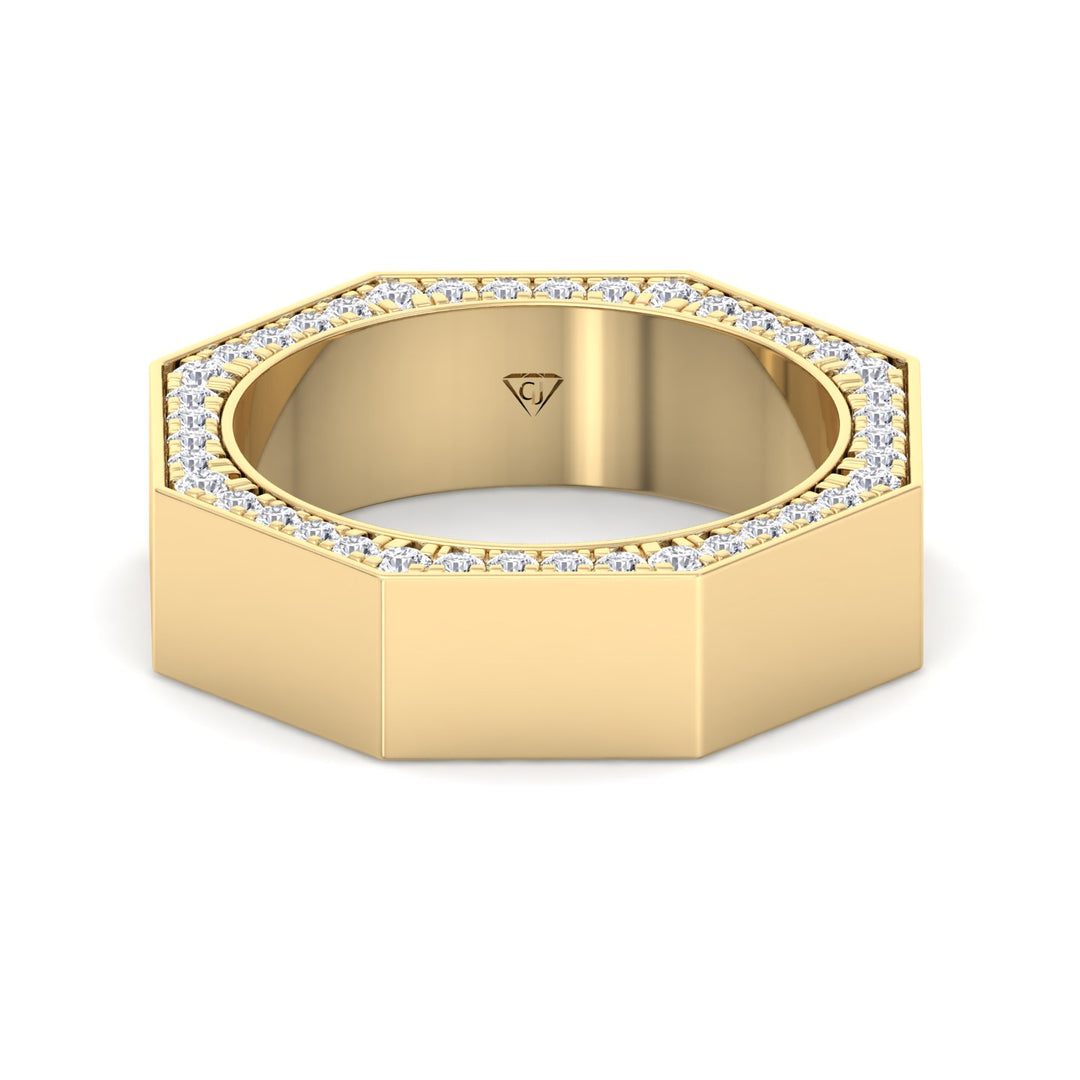 Enrico - Hidden Diamond Wedding Band - Gem Jewelers Co