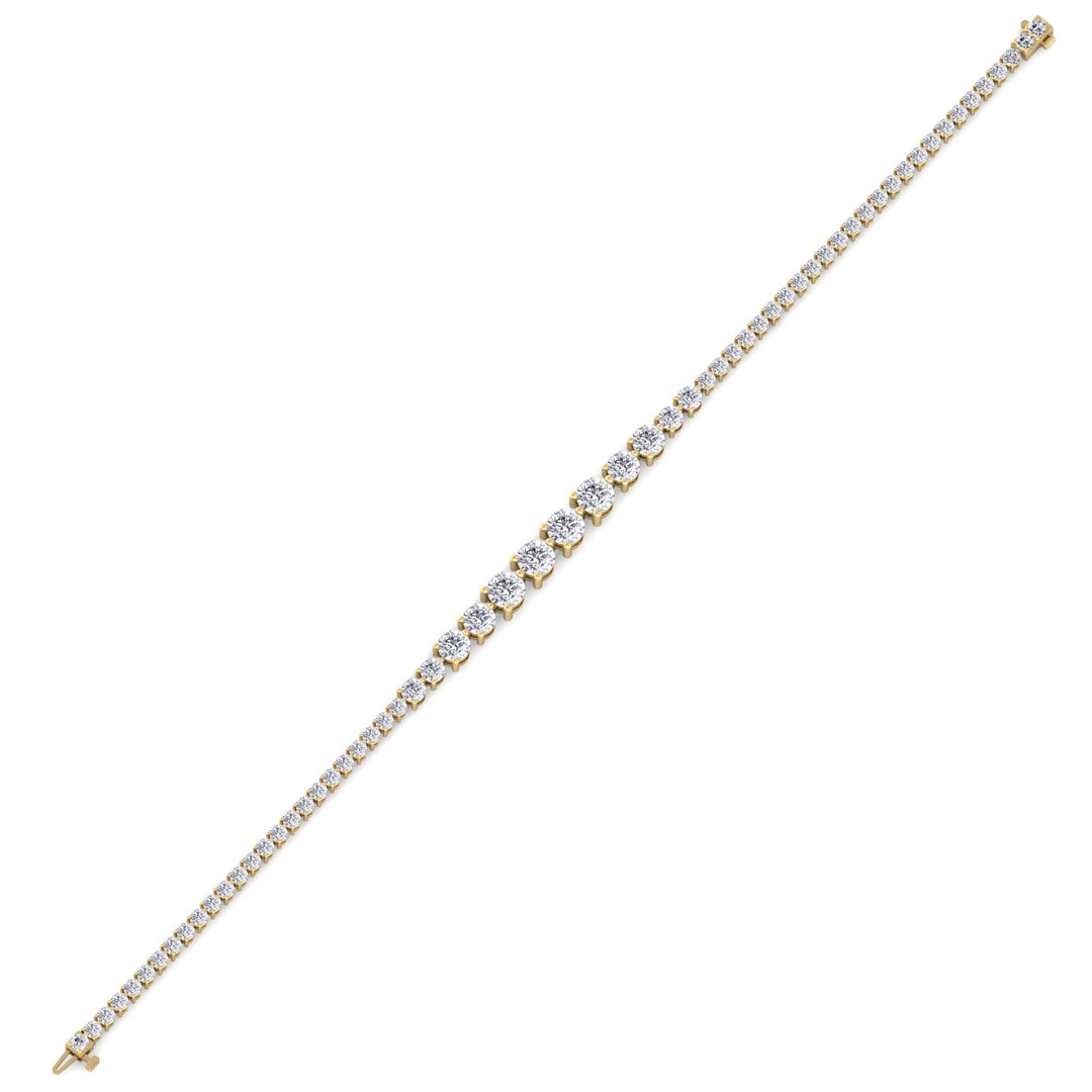 3-Prong Graduated Natural Diamond Tennis Bracelet Yellow