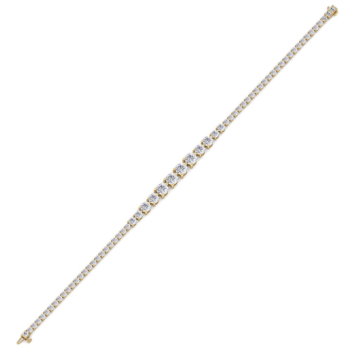 3-Prong Graduated Natural Diamond Tennis Bracelet Yellow