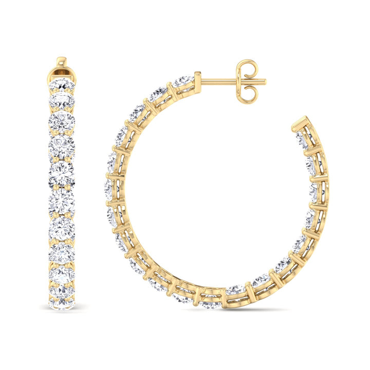 Clarice - 6.10CT Eternity Round Diamond Hoops