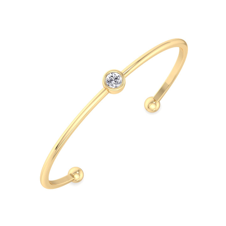 Ciella - Bezel Set Natural Diamond Solitaire Bangle - Gem Jewelers Co
