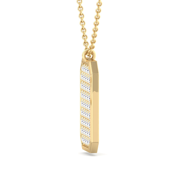 Vito - Diamond Dog Tag Pendant Necklace - Gem Jewelers Co