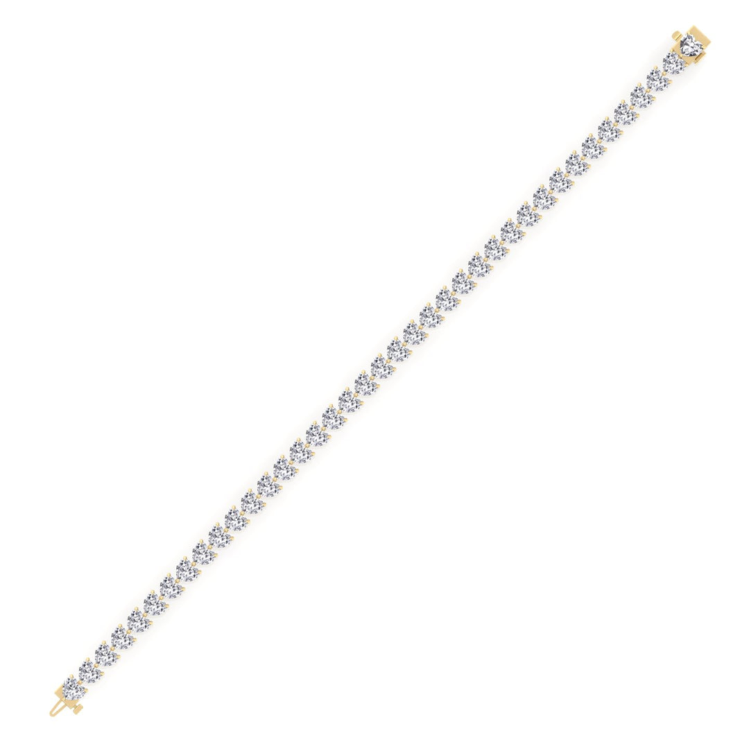 East to West Heart Shape Natural Diamond Tennis Bracelet Yellow