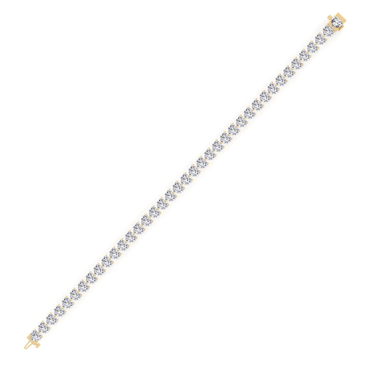East to West Heart Shape Natural Diamond Tennis Bracelet Yellow