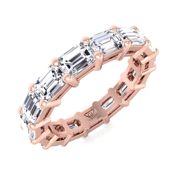 Paris - East To West Emerald Cut Natural Diamond Eternity Band