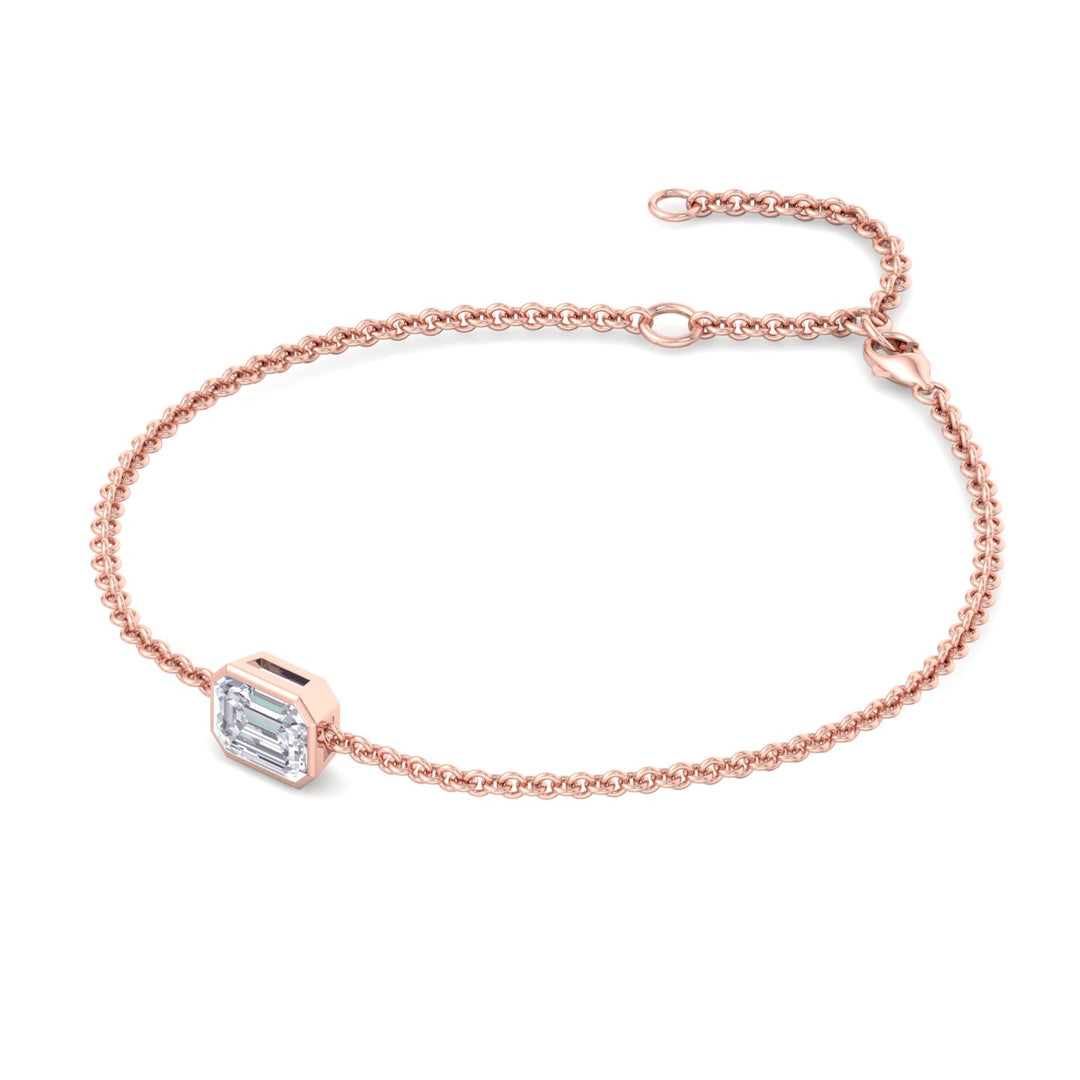 emerald-cut-bezel-set-diamond-bracelet-rose-gold-chain