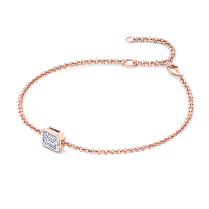 emerald-cut-bezel-set-diamond-bracelet-rose-gold-chain