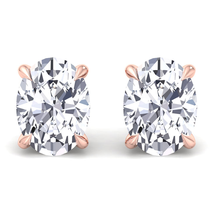 York - Oval Cut Diamond Studs - Gem Jewelers Co