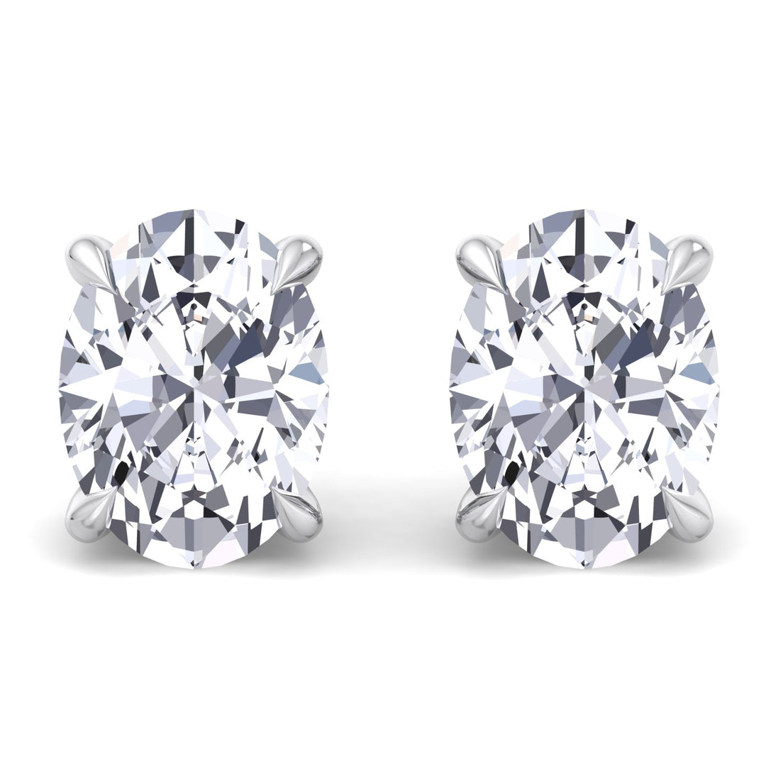 York - Oval Cut Diamond Studs - Gem Jewelers Co