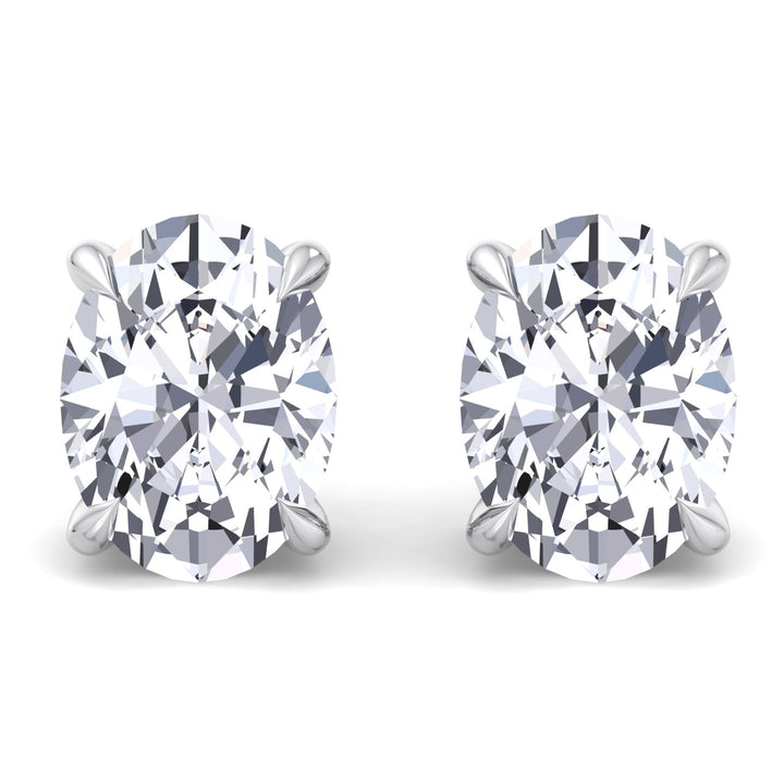 York - Oval Cut Diamond Studs - Gem Jewelers Co