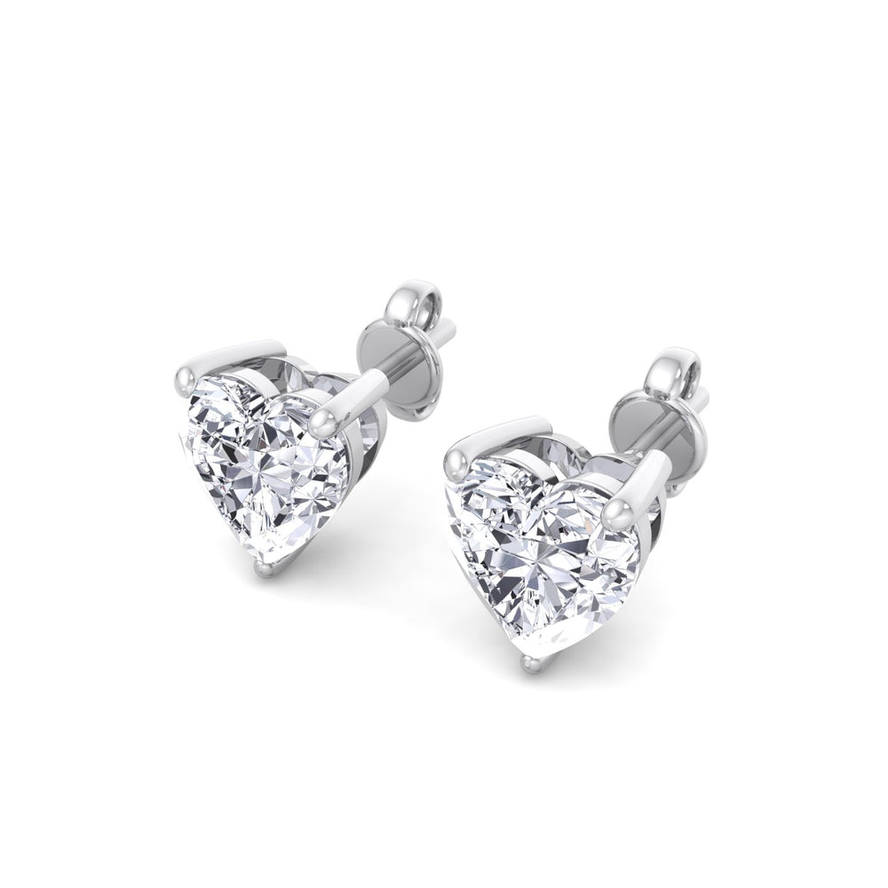 Davie - 1 Carat Heart Shape Diamond Stud Earrings - Gem Jewelers Co