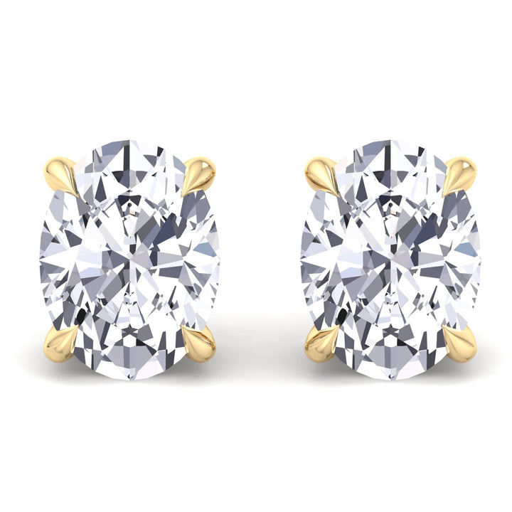 York - Oval Cut Diamond Studs - Gem Jewelers Co
