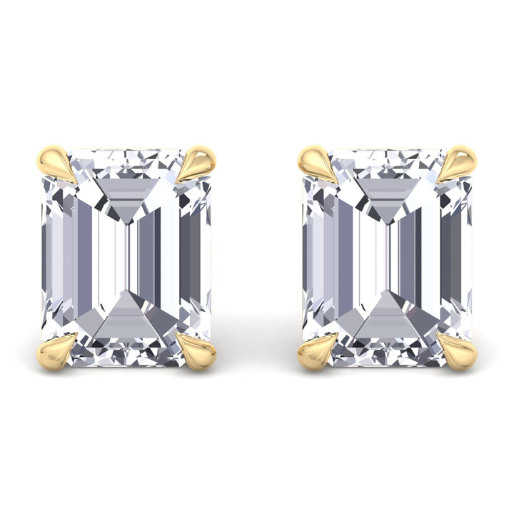 Bristel - Emerald Cut Diamond Studs - Gem Jewelers Co