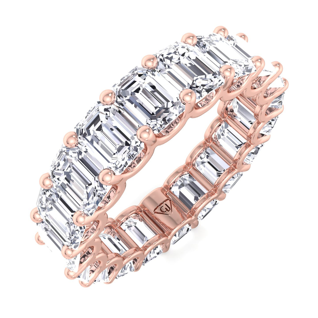 U-prong-emerald-cut-diamond-eternity-band-in-solid-rose-gold