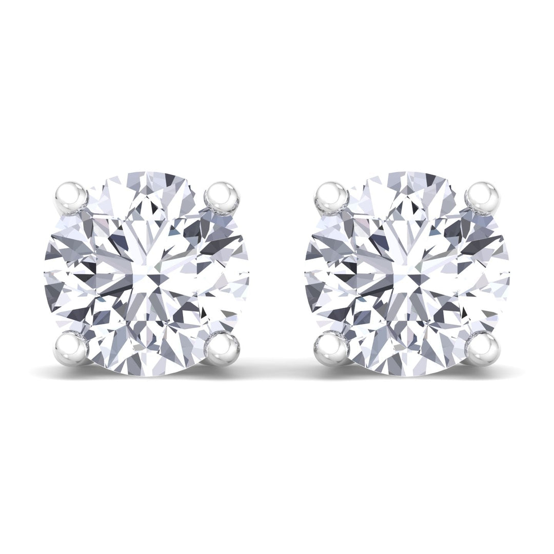 1CT Round Cut Diamond Studs in 18K Gold - Gem Jewelers Co
