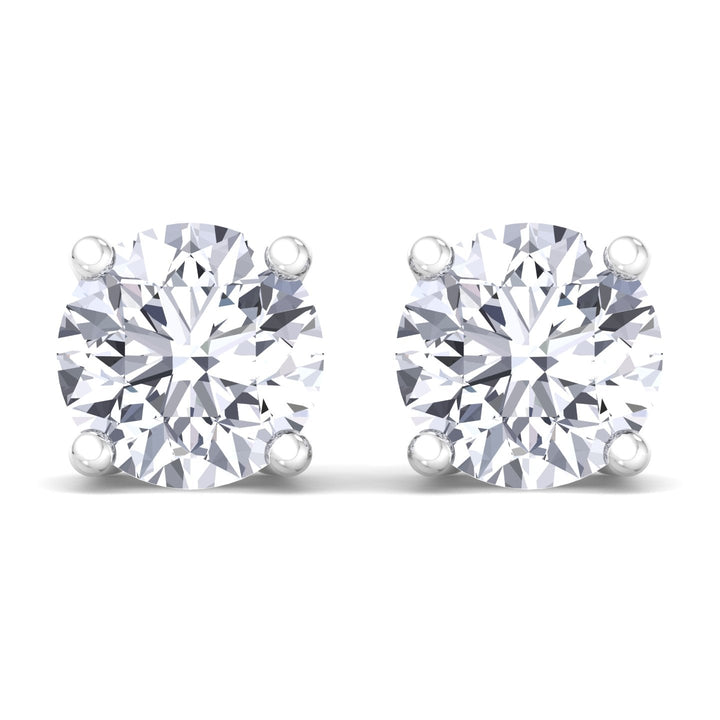 1CT Round Cut Diamond Studs in 18K Gold - Gem Jewelers Co