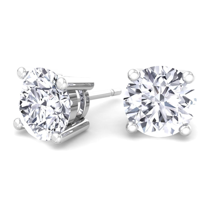 1CT Round Cut Diamond Studs in 18K Gold - Gem Jewelers Co