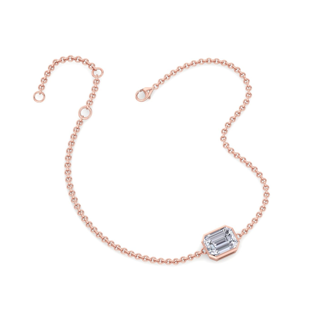 emerald-cut-bezel-set-diamond-bracelet-in-18k-rose-gold-chain